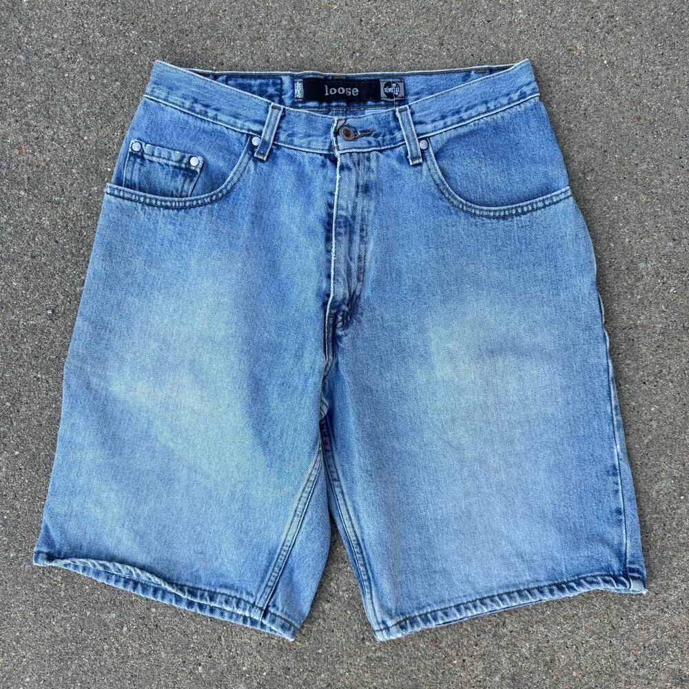 Vintage Y2K Levi's Silvertab Loose Faded Blue Denim Jean Shorts Jorts Size 33